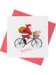 Boyle Quilled Greeting Card Santa on Bike 15x15cm
