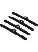 TFI Racing Valve Cover Hold Down Tabs Black Steel Long Set 4