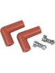 MSD Spark Plug Boots Terminals Silicone Orange 90 Degree Pair
