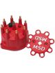 MSD Distributor Cap Male/HEI-Style Red Screw-Down Pro-Small Dia. V8