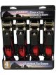 Carfit Ratchet Tie Down Strap Red 25mm x 3.6m Set of 4