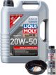 LIQUI MOLY MoS2 Leichtlauf 20W-50 5L Silver Service Kit + 6L Drip Tray