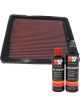 K&N Air Filter 33-2017 + Recharge Kit