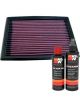 K&N Air Filter 33-2036 + Recharge Kit
