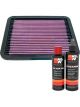K&N Air Filter 33-2072 + Recharge Kit