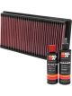 K&N Air Filter 33-2123 + Recharge Kit