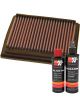 K&N Air Filter 33-2159 + Recharge Kit