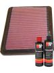 K&N Air Filter 33-2160 + Recharge Kit
