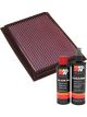 K&N Air Filter 33-2187 + Recharge Kit