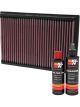K&N Air Filter 33-2245 + Recharge Kit