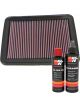 K&N Air Filter 33-2296 + Recharge Kit