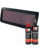 K&N Air Filter 33-2344 + Recharge Kit