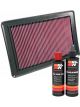 K&N Air Filter 33-2349 + Recharge Kit