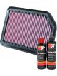 K&N Air Filter 33-2361 + Recharge Kit