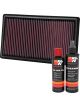 K&N Air Filter 33-2366 + Recharge Kit