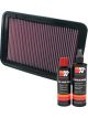 K&N Air Filter 33-2370 + Recharge Kit