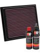 K&N Air Filter 33-2435 + Recharge Kit
