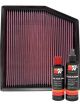 K&N Air Filter 33-2458 + Recharge Kit