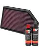 K&N Air Filter 33-2460 + Recharge Kit