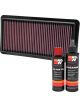K&N Air Filter 33-2463 + Recharge Kit