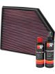 K&N Air Filter 33-2465 + Recharge Kit