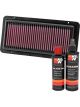 K&N Air Filter 33-2490 + Recharge Kit