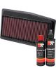K&N Air Filter 33-2492 + Recharge Kit