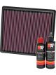 K&N Air Filter 33-2497 + Recharge Kit