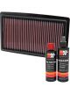 K&N Air Filter 33-2499 + Recharge Kit