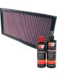 K&N Air Filter 33-2912 + Recharge Kit