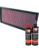 K&N Air Filter 33-2915 + Recharge Kit