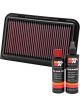 K&N Air Filter 33-2974 + Recharge Kit
