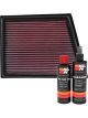 K&N Air Filter 33-3025 + Recharge Kit
