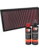 K&N Air Filter 33-3033 + Recharge Kit