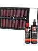 K&N Air Filter 33-3044 + Recharge Kit