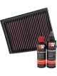K&N Air Filter 33-3057 + Recharge Kit