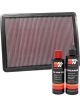 K&N Air Filter 33-3077 + Recharge Kit