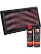K&N Air Filter 33-3080 + Recharge Kit