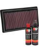 K&N Air Filter 33-3081 + Recharge Kit