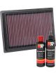 K&N Air Filter 33-3084 + Recharge Kit