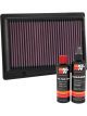 K&N Air Filter 33-3087 + Recharge Kit