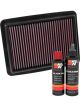 K&N Air Filter 33-3104 + Recharge Kit