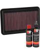 K&N Air Filter 33-3113 + Recharge Kit