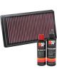 K&N Air Filter 33-3122 + Recharge Kit