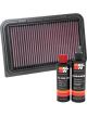 K&N Air Filter 33-3126 + Recharge Kit