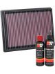 K&N Air Filter 33-3131 + Recharge Kit