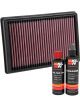 K&N Air Filter 33-3138 + Recharge Kit