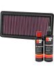 K&N Air Filter 33-5022 + Recharge Kit