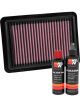 K&N Air Filter 33-5027 + Recharge Kit