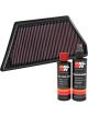 K&N Air Filter 33-5055 + Recharge Kit